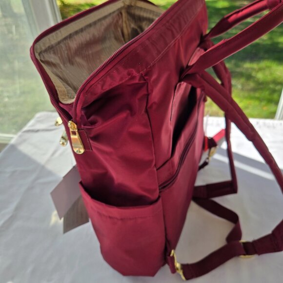 Samantha Brown Army Burgundy Travel Backpack - Picture 5 of 11